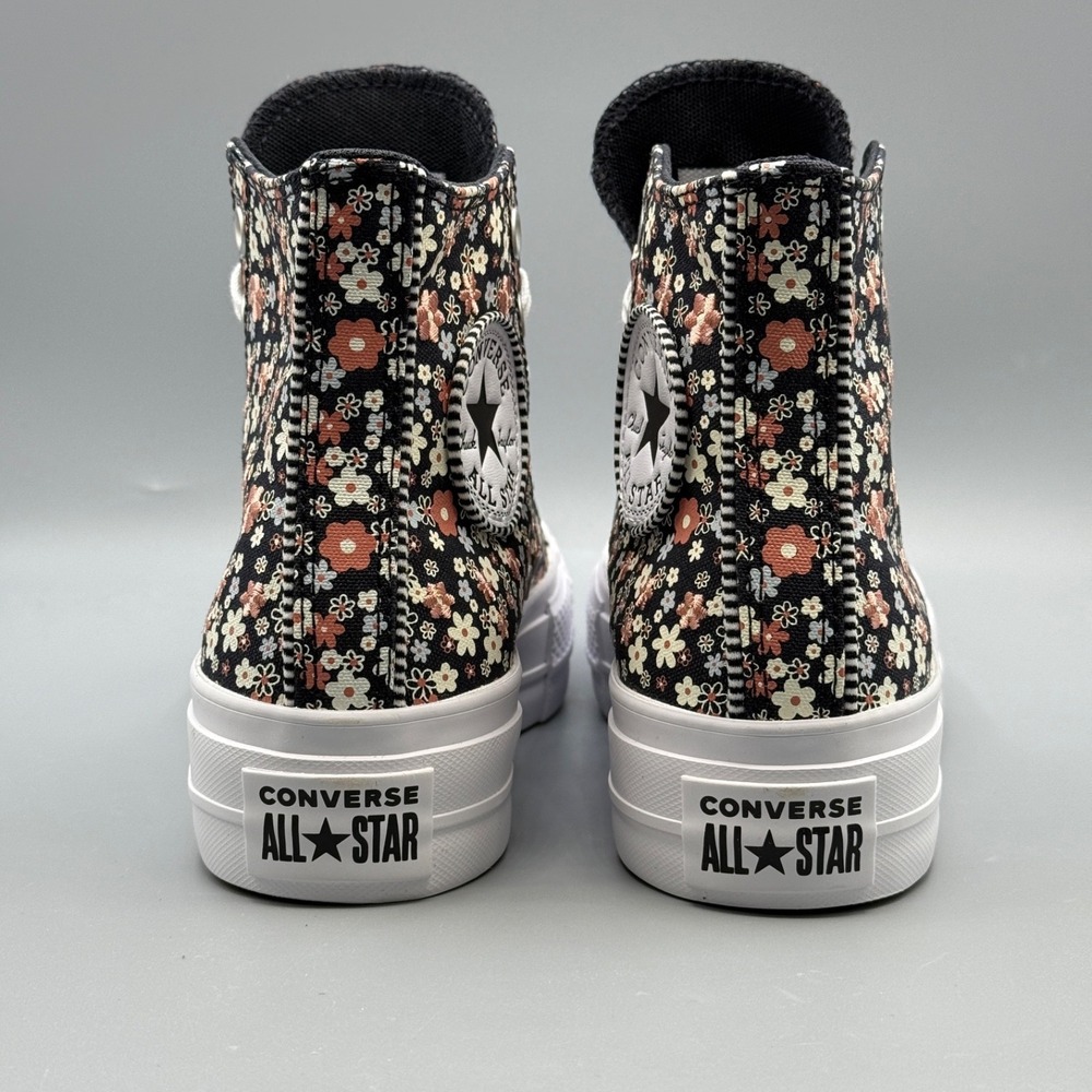 Converse Women's 8 Hi Top Sneakers Platform CTAS Lift Embroidered Flower A14264C - Picture 6 of 13